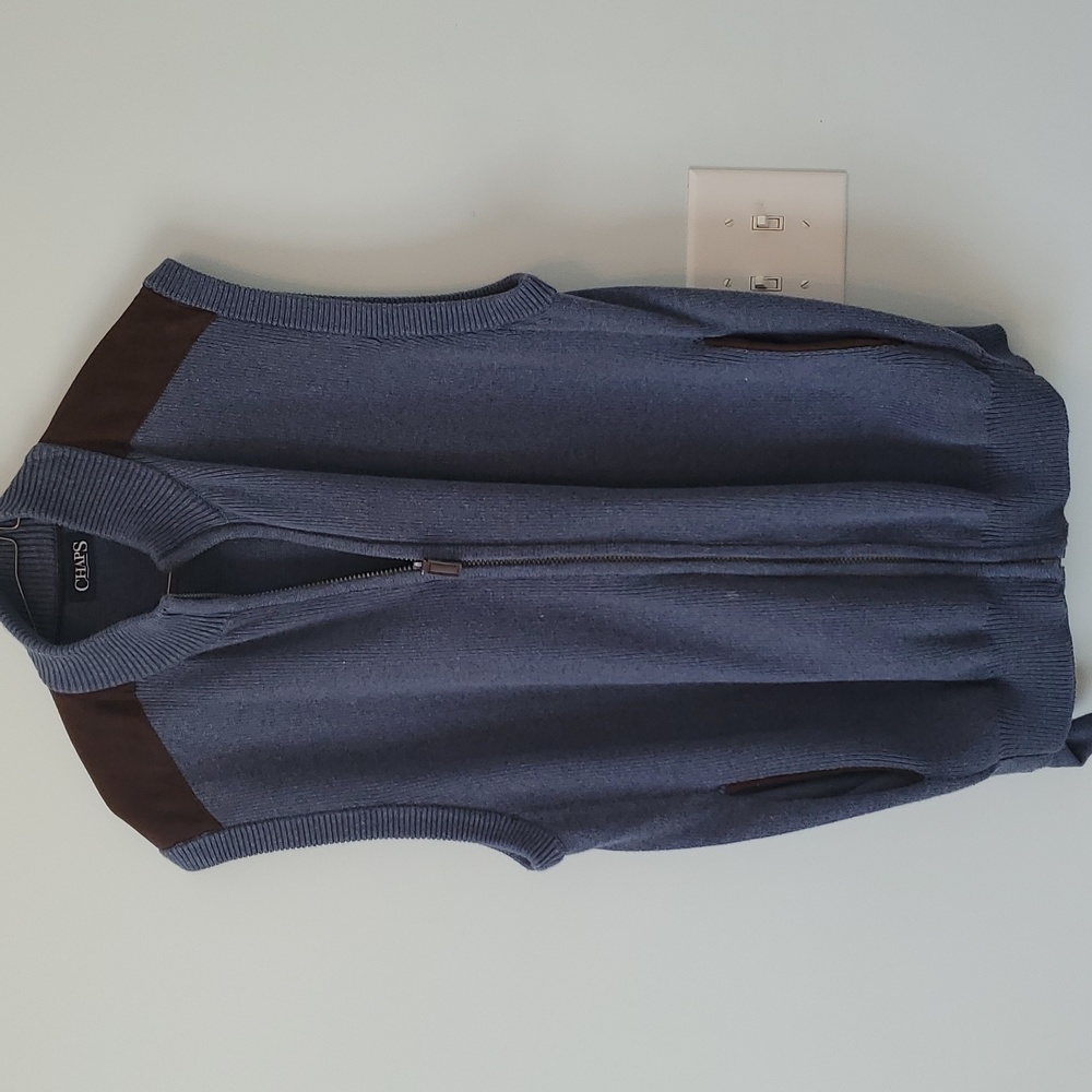 Chaps Knit Sweater Vest, XL, Blue
